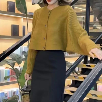 Damen Strickjacke locker mit Knöpfen und weitem Schnitt Norvielle