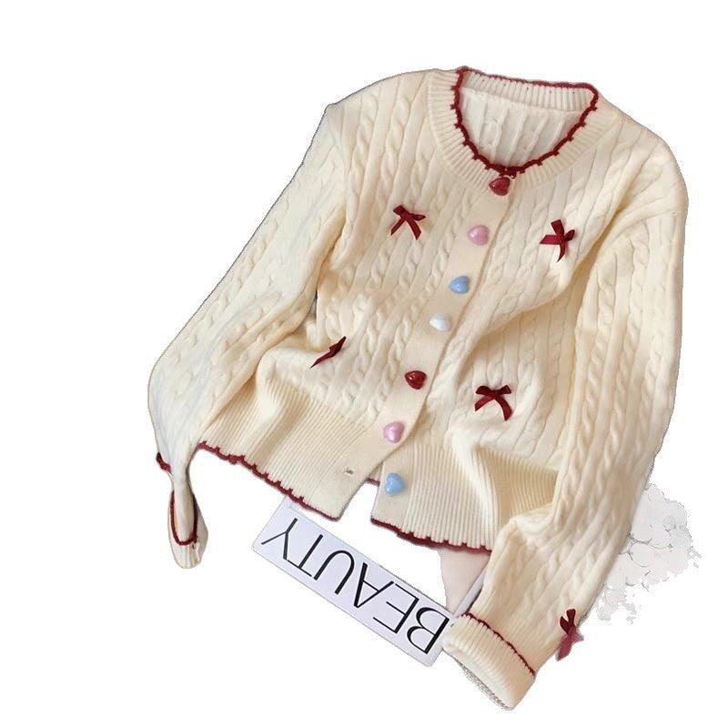 Damen Strickjacke Zopfmuster Verspielte Verzierungen Norvielle
