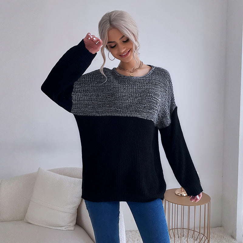 Damen Oversized Pullover Strukturiertes Muster Lässig Beige