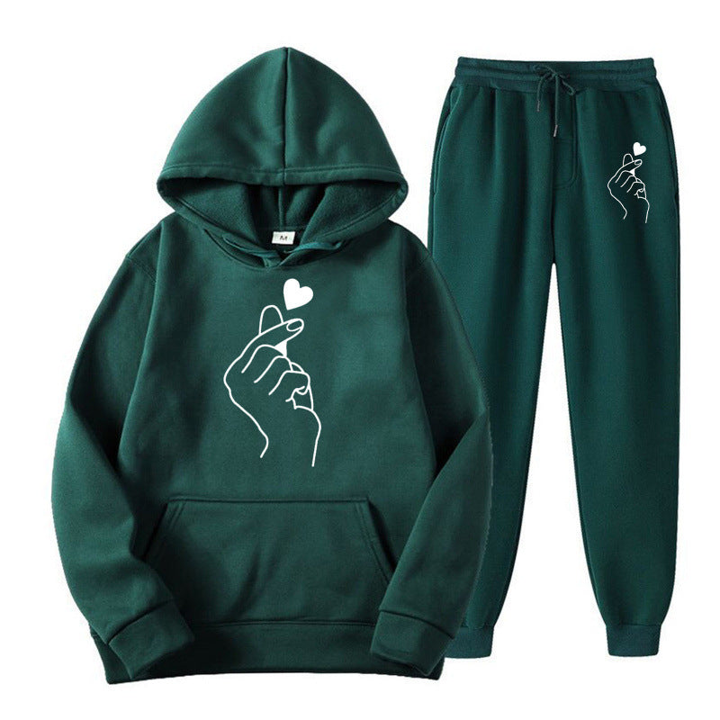 Damen Jogginganzug Herzmotiv Bequem Norvielle