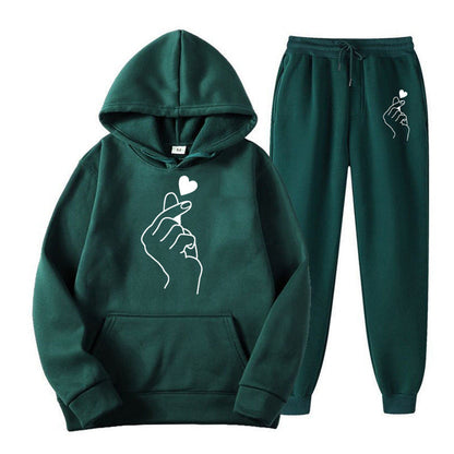 Damen Jogginganzug Herzmotiv Bequem Norvielle