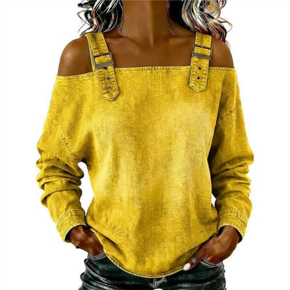 Damen Sweatshirt Dekorative Schulterdetails Norvielle