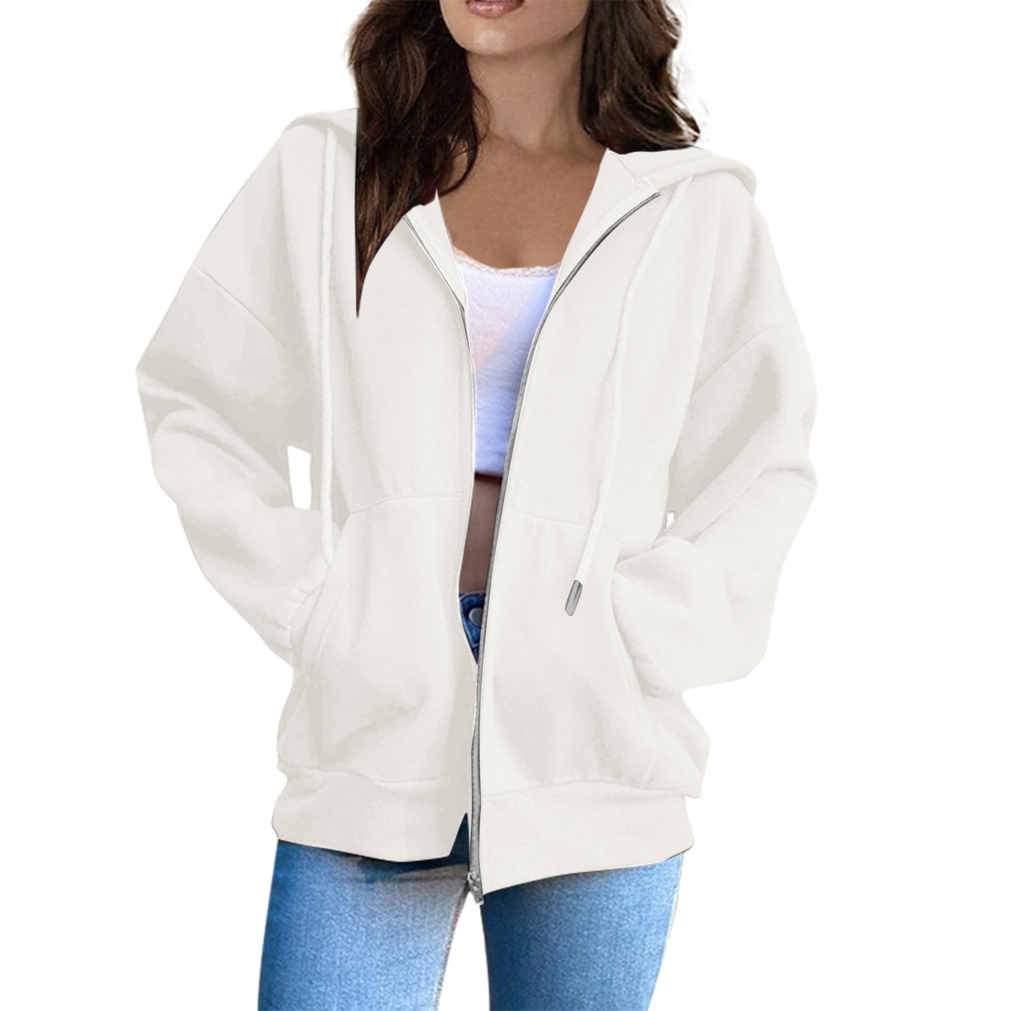 Damen Oversized Kapuzenjacke Gemütlich Norvielle