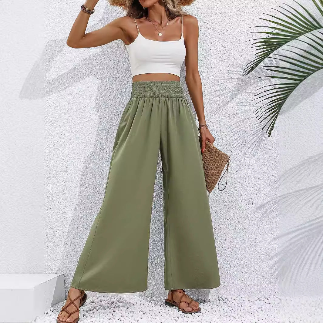 Damen Palazzo-Hose Elastischer Bund Lässiger Schnitt Norvielle
