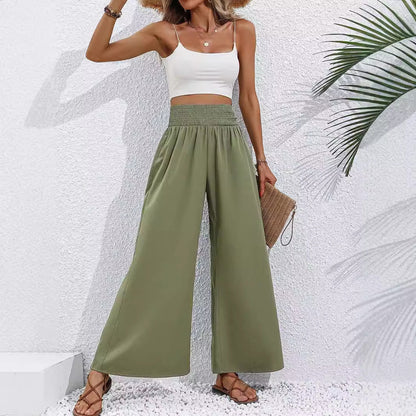 Damen Palazzo-Hose Elastischer Bund Lässiger Schnitt Norvielle