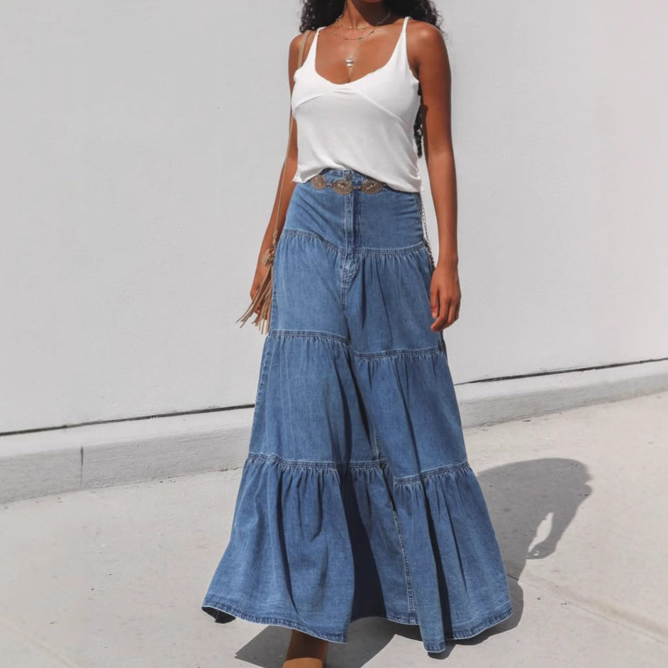 Damen Maxikleid Lässiger Stil Voluminöse Rüschen Norvielle