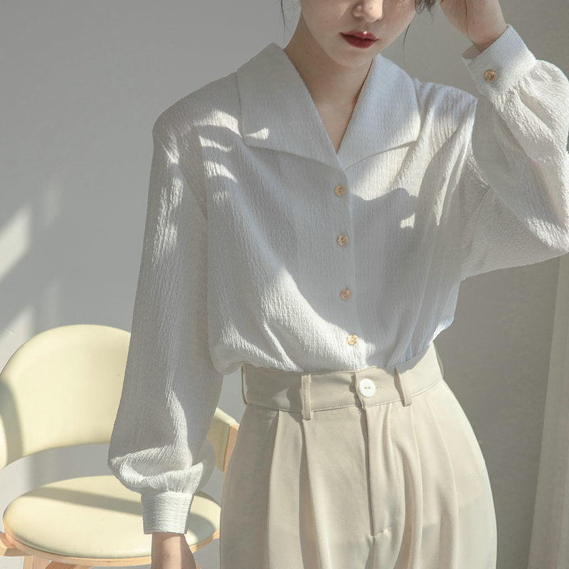 Damen Blusenshirt V-Ausschnitt Puffärmel Norvielle - Norvielle