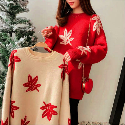 Damen Oversized Pullover Blattform Norvielle - Norvielle