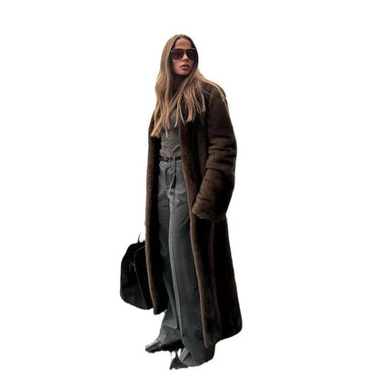 Damen Kunstfellmantel Elegantes Design