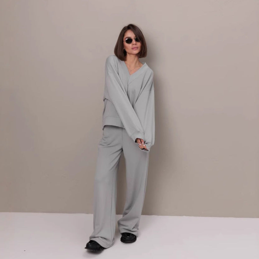 Damen Lounge-Set V-Ausschnitt Weit Norvielle