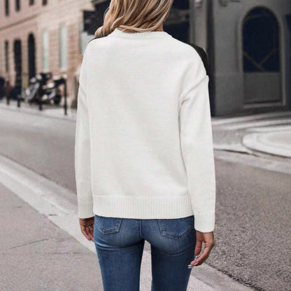 Damen Pullover Geometrisches Muster Baumwolle Stylischer Schnitt