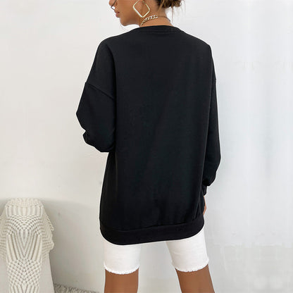 Damen Oversized Sweatshirt mit Schriftzug Norvielle