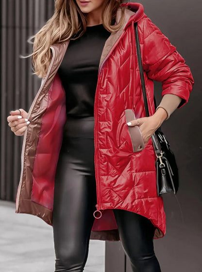 Damen Steppjacke Kapuze Lässig Norvielle