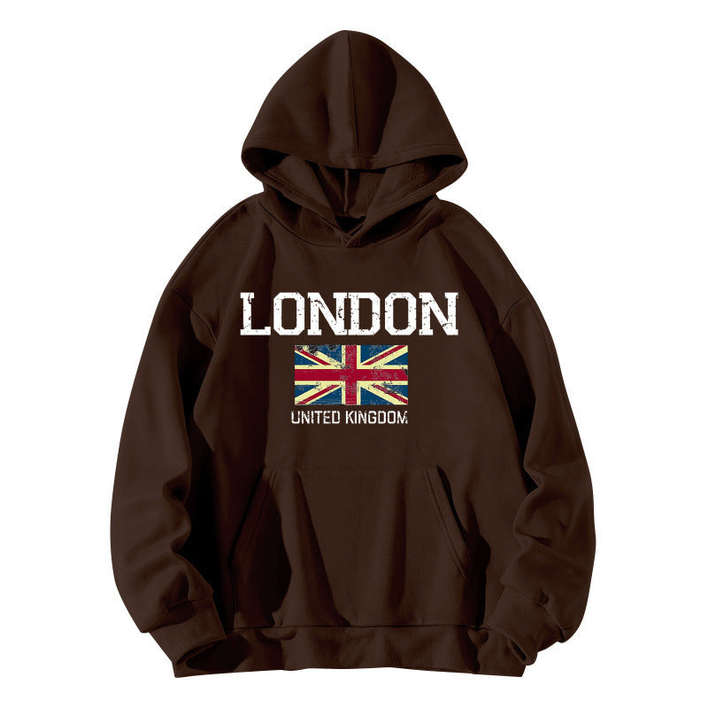 Damen Kapuzenpullover London-Style Kängurutasche Gemütlicher Schnitt