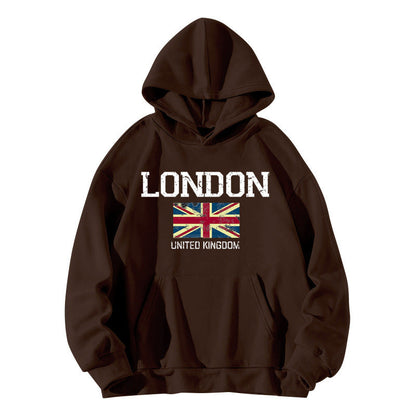 Damen Kapuzenpullover London-Style Kängurutasche Gemütlicher Schnitt