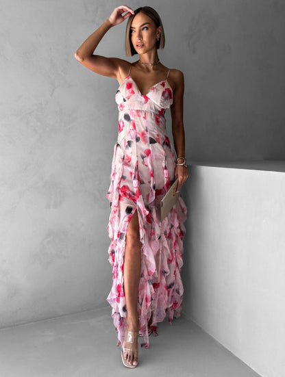 Damen Maxikleid Sommer Florale Prints Norvielle