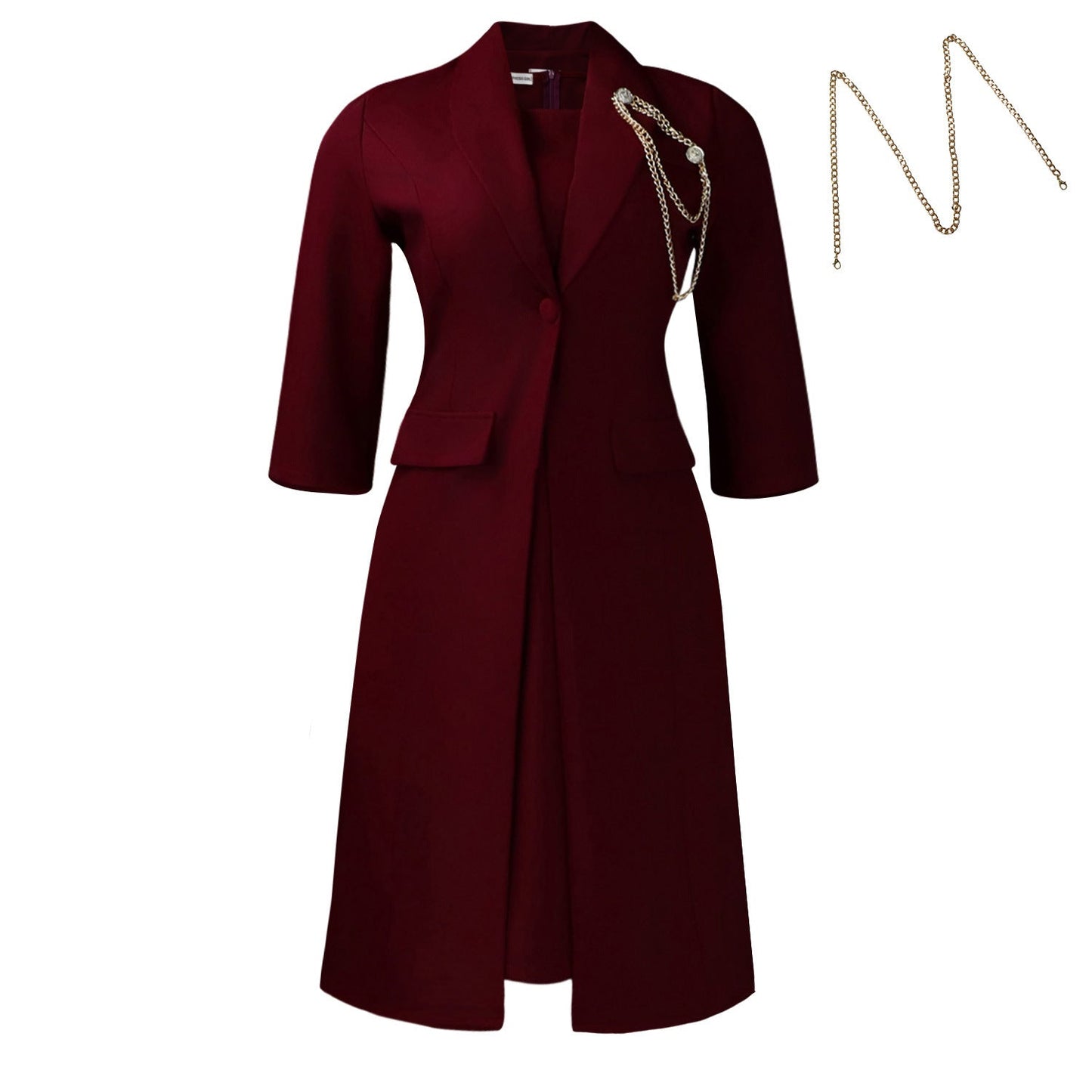 Damen Blazer-Kleid Asymmetrischer Saum Elegante Drapierung