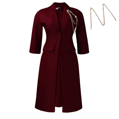 Damen Blazer-Kleid Asymmetrischer Saum Elegante Drapierung