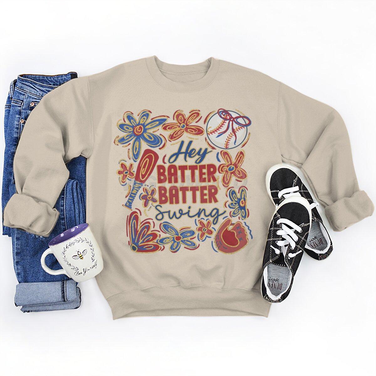 Damen Sweatshirt Baseball-Motiv Lässiger Schnitt Norvielle