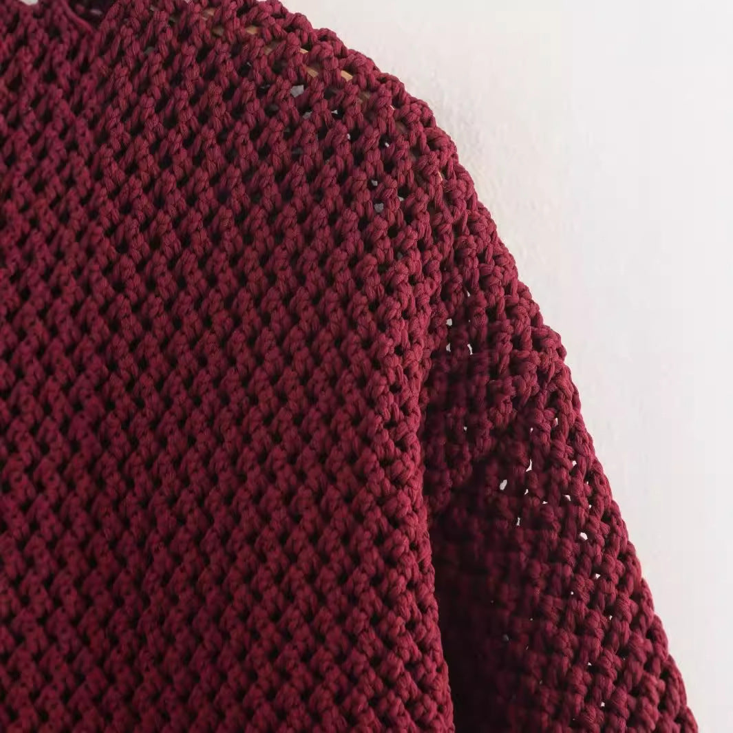 Damen Strickjacke Strukturiertes Gewebe Metallknöpfe