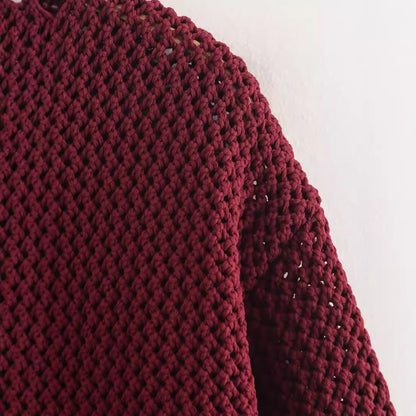 Damen Strickjacke Strukturiertes Gewebe Metallknöpfe