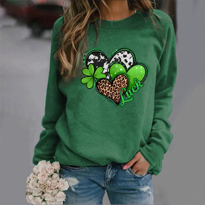 Damen Sweatshirt Kreatives Herzdesign Auffälliges Motiv