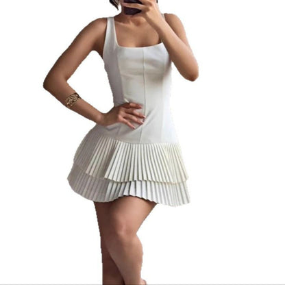 Damen Kurzkleid Fließend Rüschendetails Norvielle