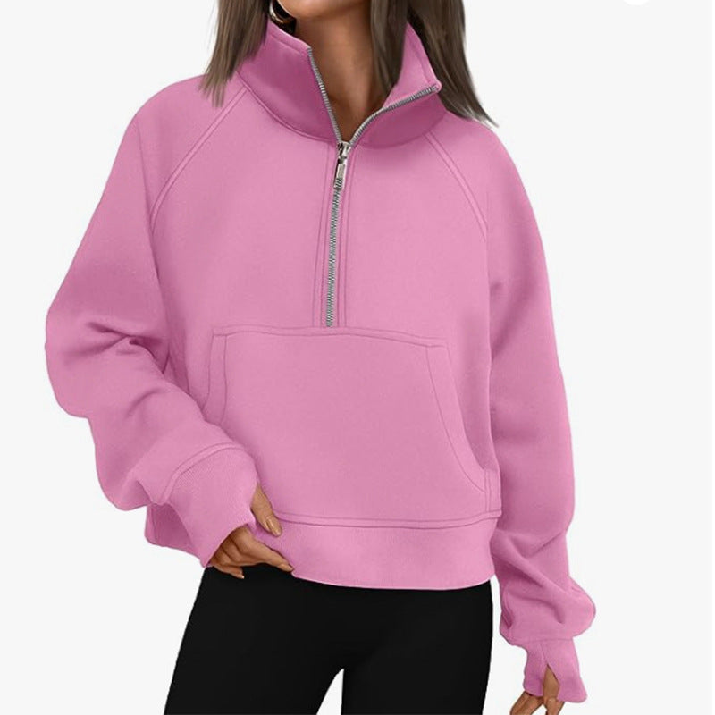 Damen Hoodie Hochkragen Sportlich Norvielle