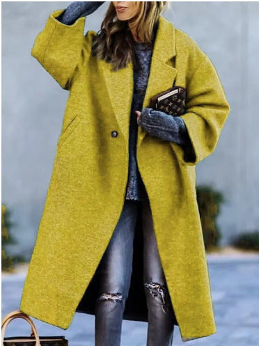 Damen Oversize Wollmantel Reverskragen Norvielle