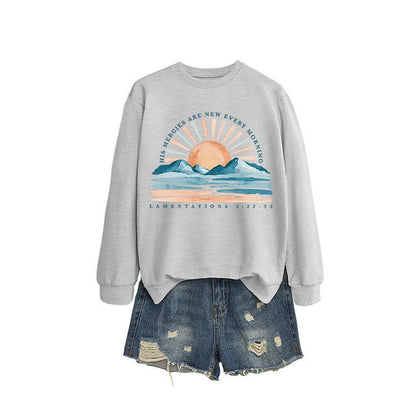 Damen Sweatshirt Sonnenaufgangsdesign Lässig Norvielle - Norvielle