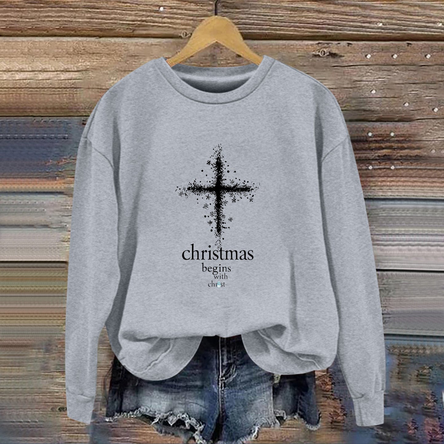Damen Sweatshirt Christliches Motiv Weich Norvielle