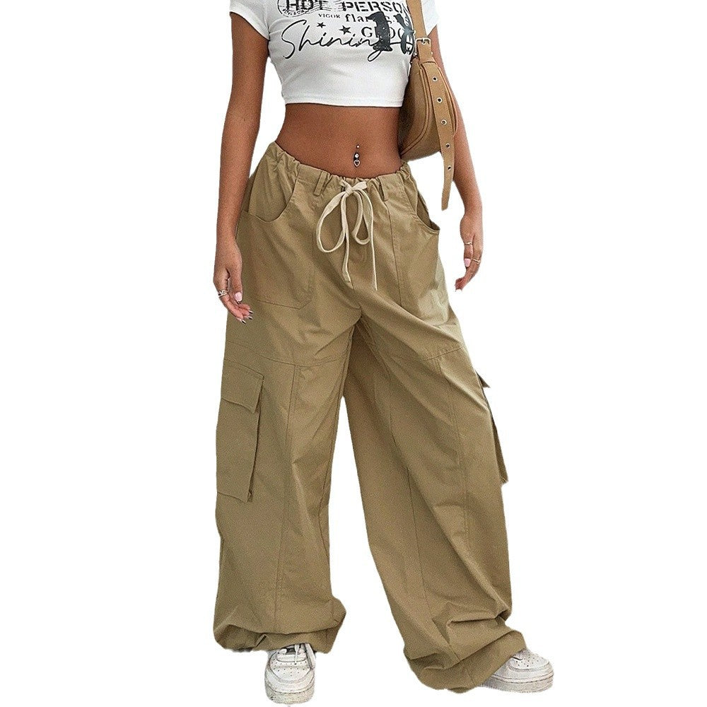 Damen Cargo-Hose Elastischer Bund Seitentaschen Norvielle