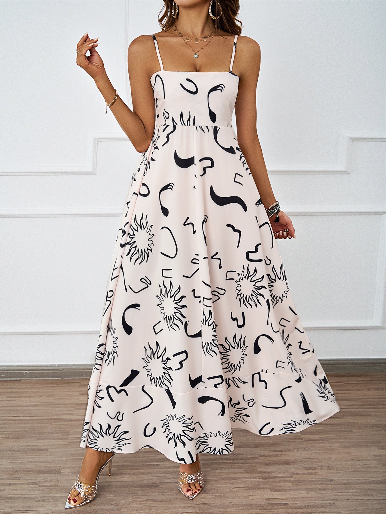 Damen Maxikleid Grafisches Muster Norvielle