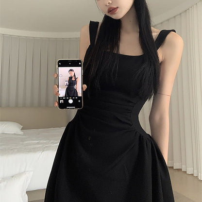 Damen Midi-Kleid Maßgeschneidert Falten