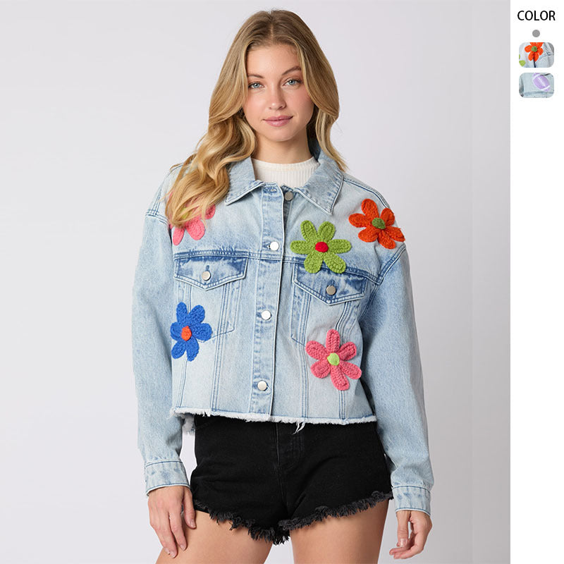 Damen Jeansjacke Sportlich Bunt Norvielle - Norvielle