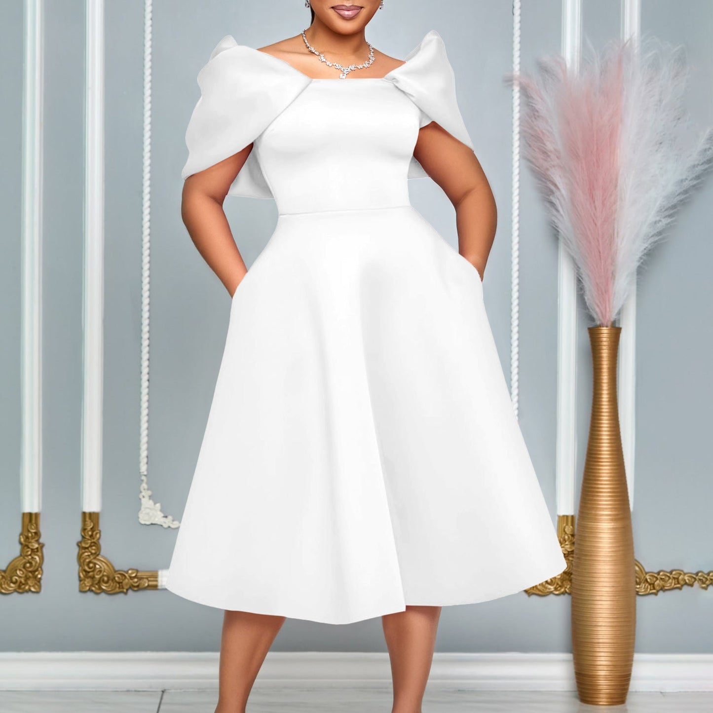 Damen Abendkleid mit Cape Dramatischer Effekt