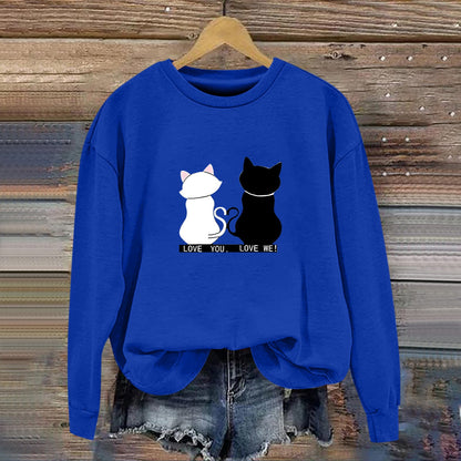 Damen Sweatshirt Katzenmotiv Humor