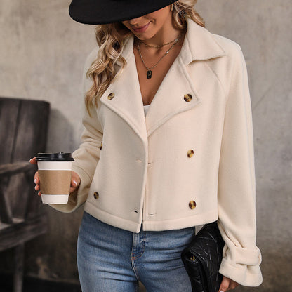 Damen Cropped Blazer Jacke Doppelter Knopfleiste Norvielle