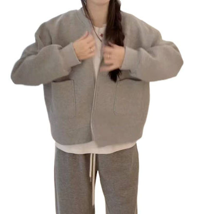 Damen Oversized Sweatjacke Praktische Taschen Modisch Norvielle
