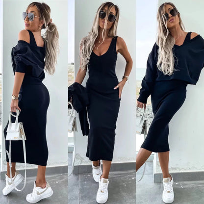 Damen Kleidungsset mit Oberteil und Rock Norvielle