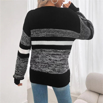 Damen Pullover Gestreift Weit Norvielle