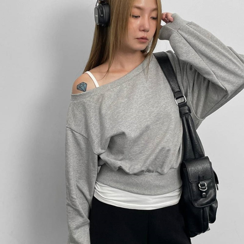Damen Pullover Asymmetrischer Ausschnitt Norvielle - Norvielle