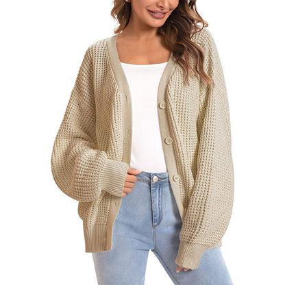 Damen Grobstrick Cardigan Lässiger Schnitt Norvielle