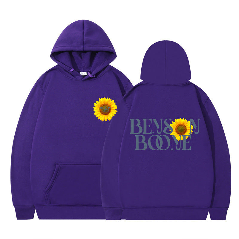 Damen Kapuzenpullover Sonnenblumenmotiv Bequem
