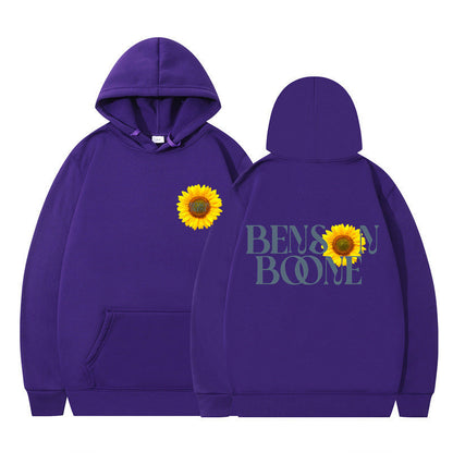 Damen Kapuzenpullover Sonnenblumenmotiv Bequem