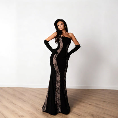 Damen Abendkleid Edles Spitzen-Design
