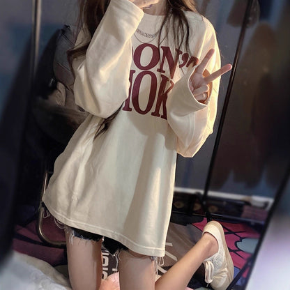 Damen Oversized-Shirt mit Schriftzug Groß
