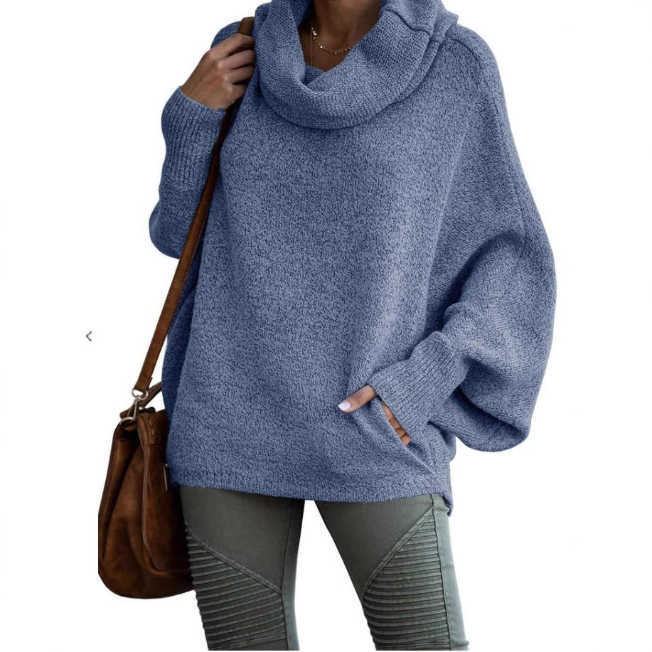 Damen Rollkragenpullover Weite Ärmel Norvielle