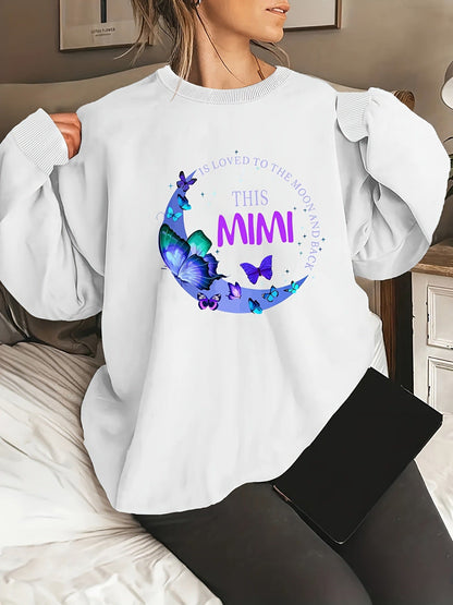 Damen Sweatshirt Grafikdesign Baumwolle