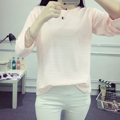 Damen Langarmshirt Streifen Weiches Jersey Lässig